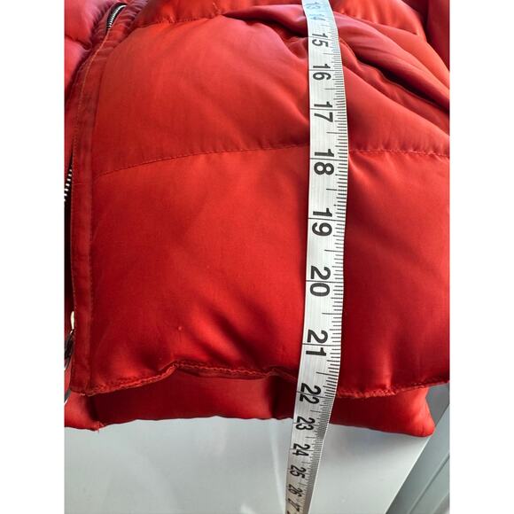 Vintage Y2K Lucky Brand Down Puffer‎ Jacket Orange Red Size Large Coat - Picture 8 of 11